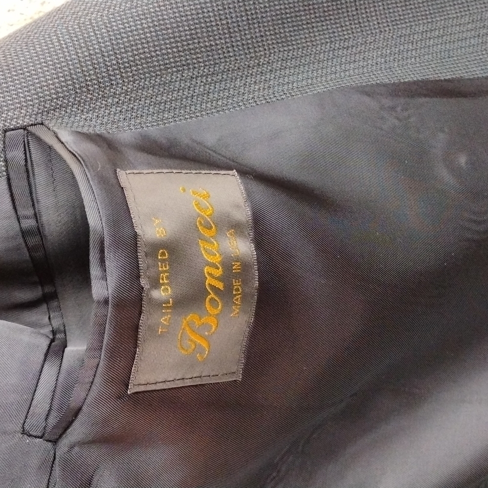 Bonacci Checked Gray One Notched Collar Double Br… - image 8